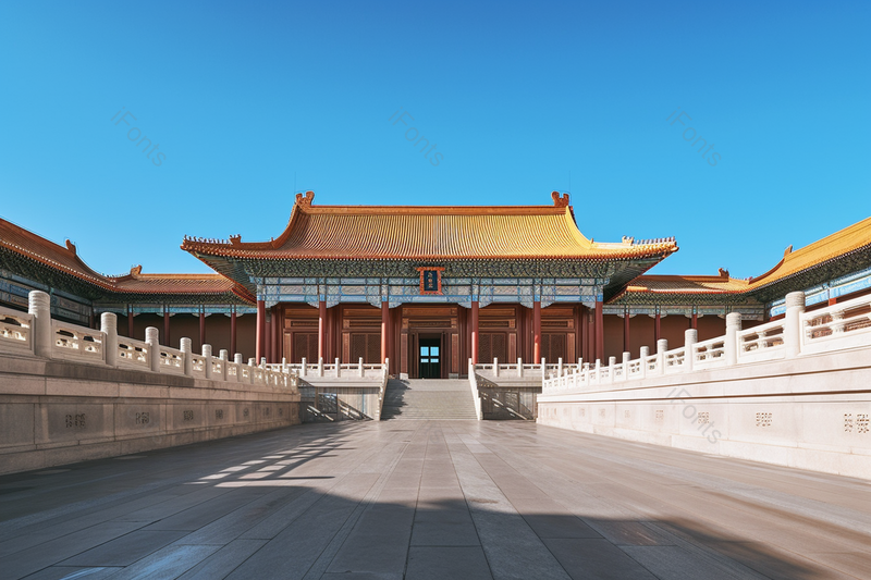 蓝天下的雄伟的景点里的古建筑,高清,摄影图,摄影图片,图片大全,摄影图免费下载